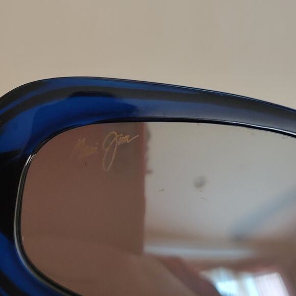 Maui Jim MJ190-03 Nani Translucent Blue Frame Polarized Grey Lens Sunglasses - Picture 9 of 9